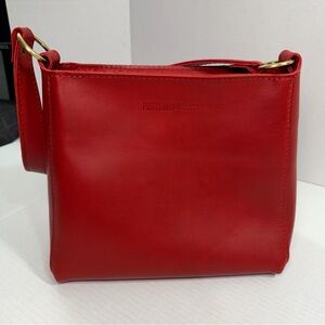 Portland Leather Triangle Bag – Ruby Red, Genuine Leather